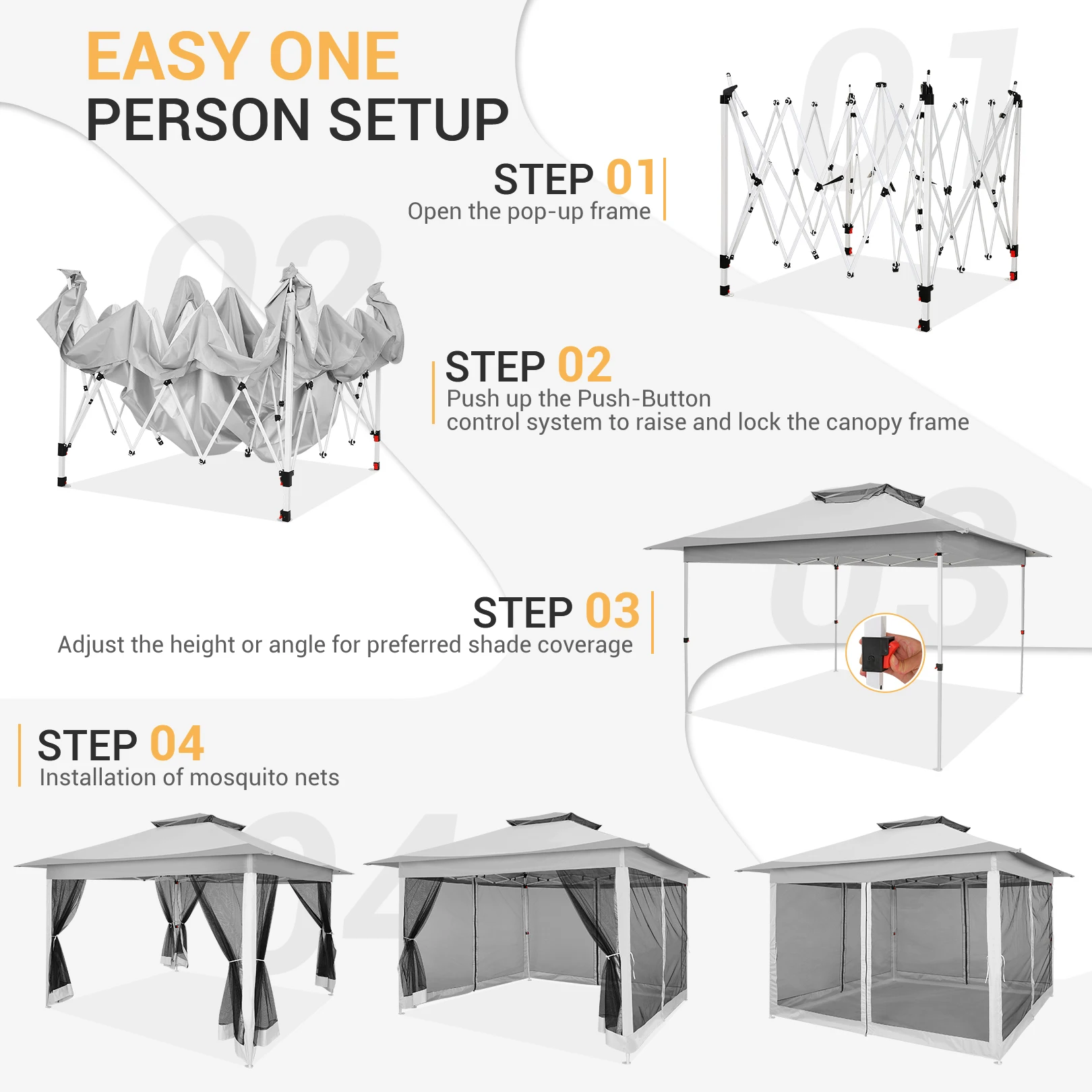 12x12 ft Pop-Up Canopy Tent - Image 2