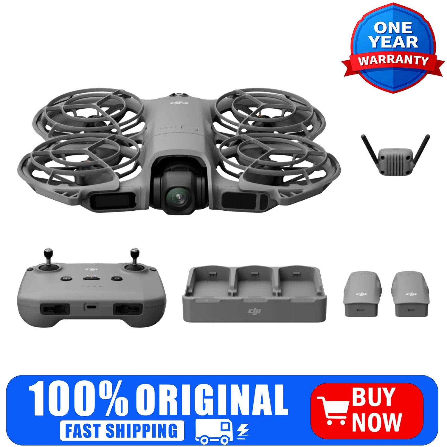 Neo 2 Fly More Combo w/ RC-N3, 4K Camera Drone for Beginners - Image 1
