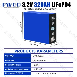 320AH Lifepo4 Battery Rechargeable Lithium - Thumbnail Image 2