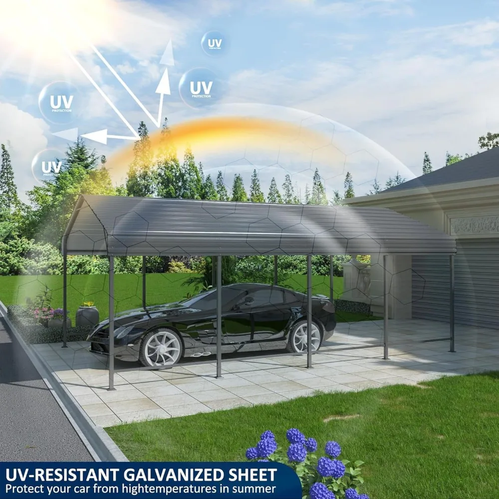 Heavy Duty Metal Carport Galvanized Shelter - Image 4