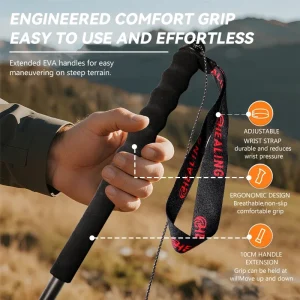5-Sections Ultra-Light 110g Trekking Poles Walking Cane