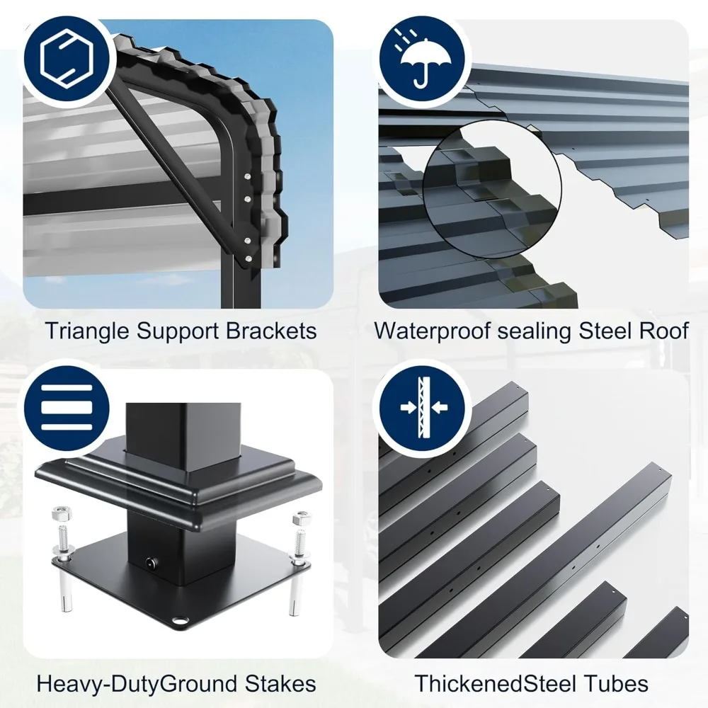 Heavy Duty Metal Carport Galvanized Shelter - Image 3