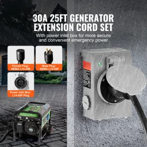 30 Amp Generator Cord and Power Inlet Box Kit - Thumbnail Image 2