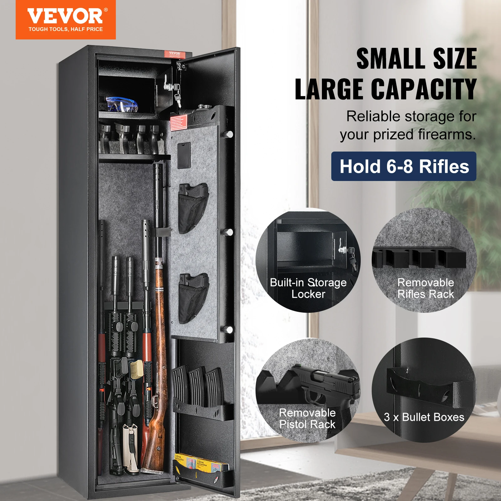 3-8 Rifles Gun Safe w/ Digital Keypad - Image 2