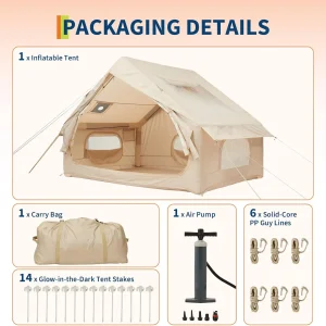 Inflatable Camping Tent 4 Person 4 Season Waterproof - Thumbnail Image 2