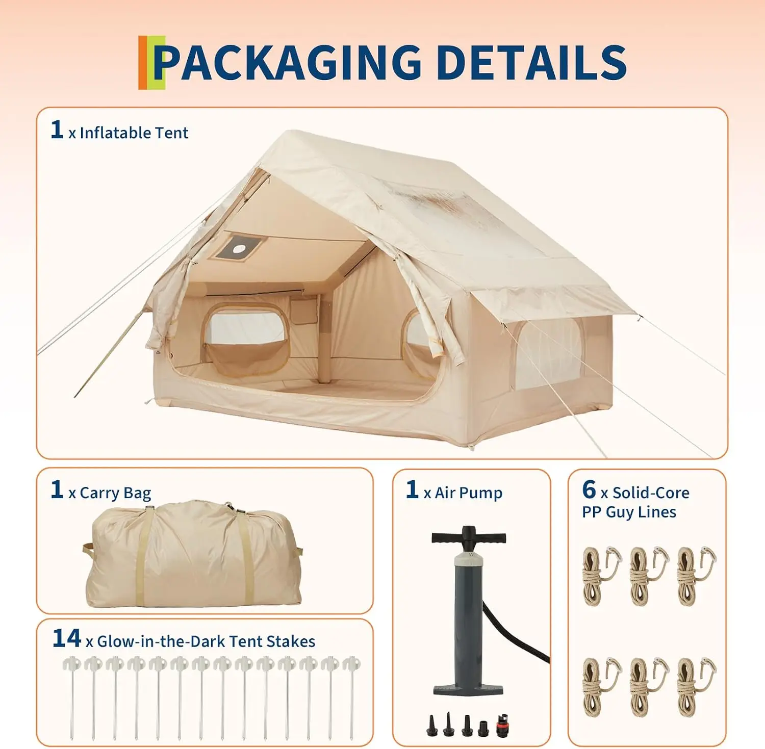 Inflatable Camping Tent 4 Person 4 Season Waterproof - Image 2
