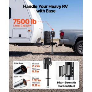 7500 lbs Electric Power Tongue Jack 12V - Thumbnail Image 2