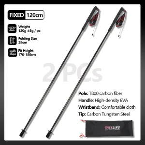 5-Sections Ultra-Light 110g Trekking Poles Walking Cane - Thumbnail Image 3