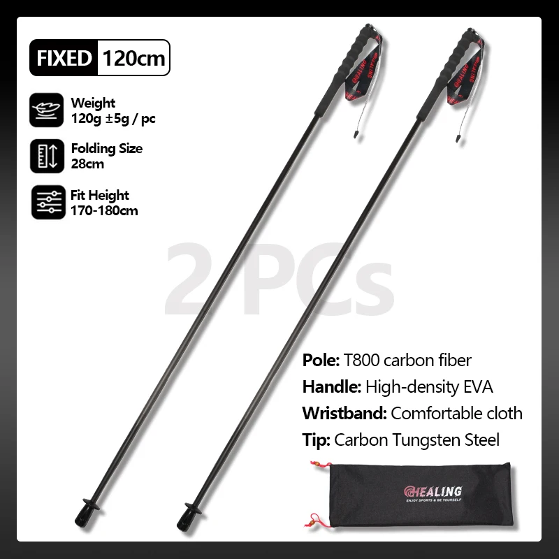 5-Sections Ultra-Light 110g Trekking Poles Walking Cane - Image 3