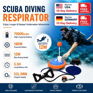Diving Respirator Scuba Diving Ventilator Underwater 5.5Hours Working - Thumbnail Image 1