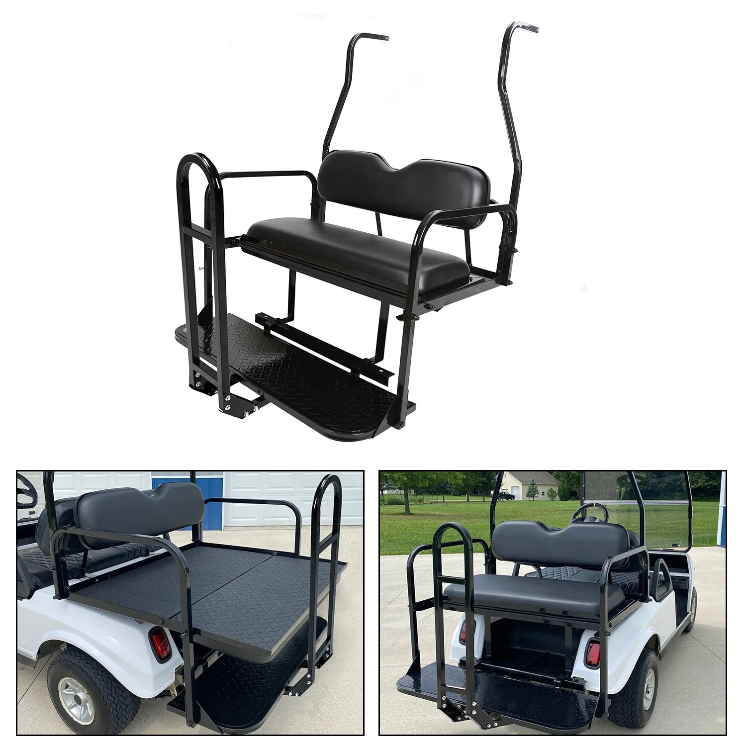 Rear Flip Seat Kit Back Seat w/Grab Bar - Image 1
