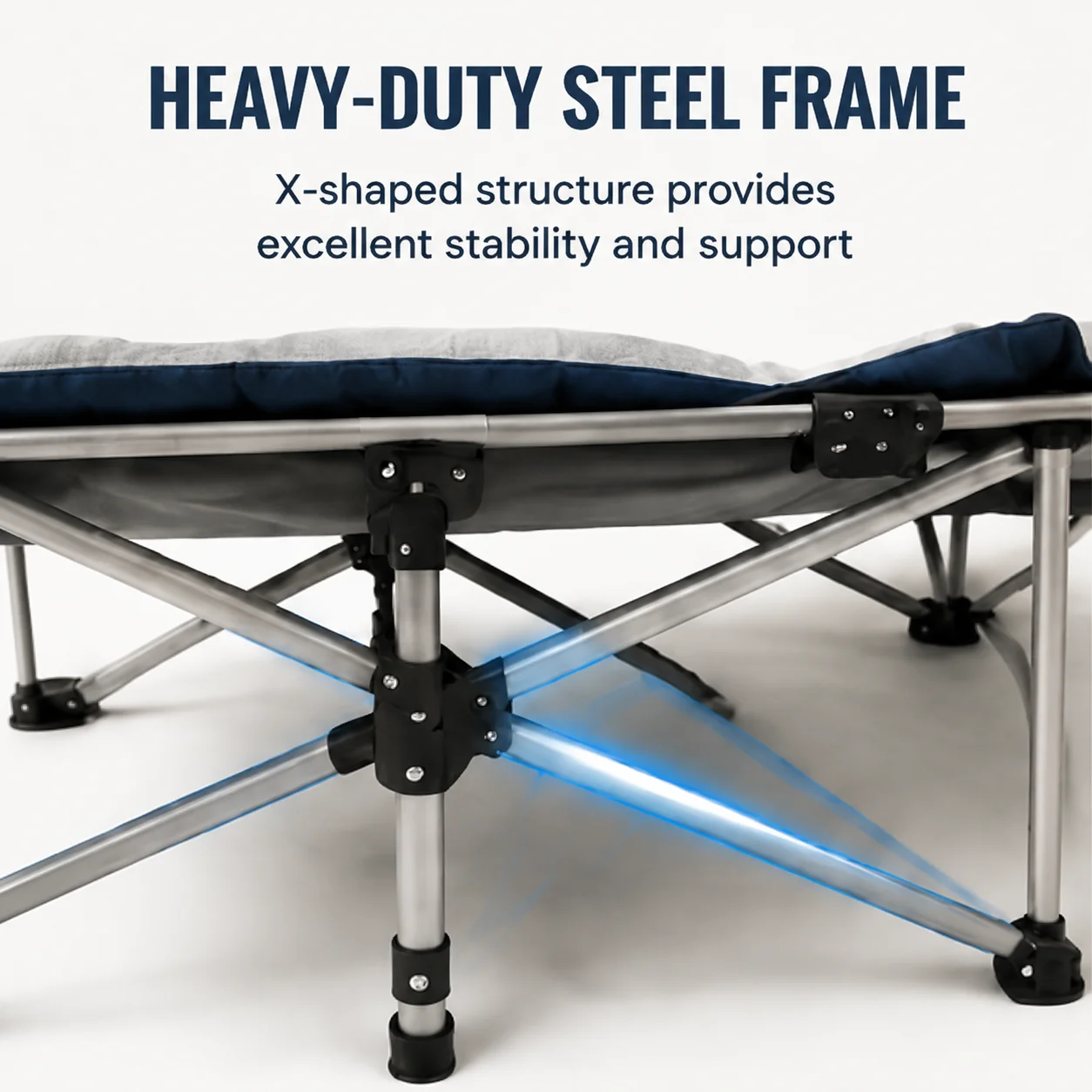 Portable Foldable Camping Cot with Thick Padded - Image 2