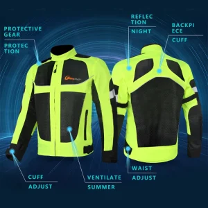Motorcycle reflective night-time wear jacket - Thumbnail Image 3