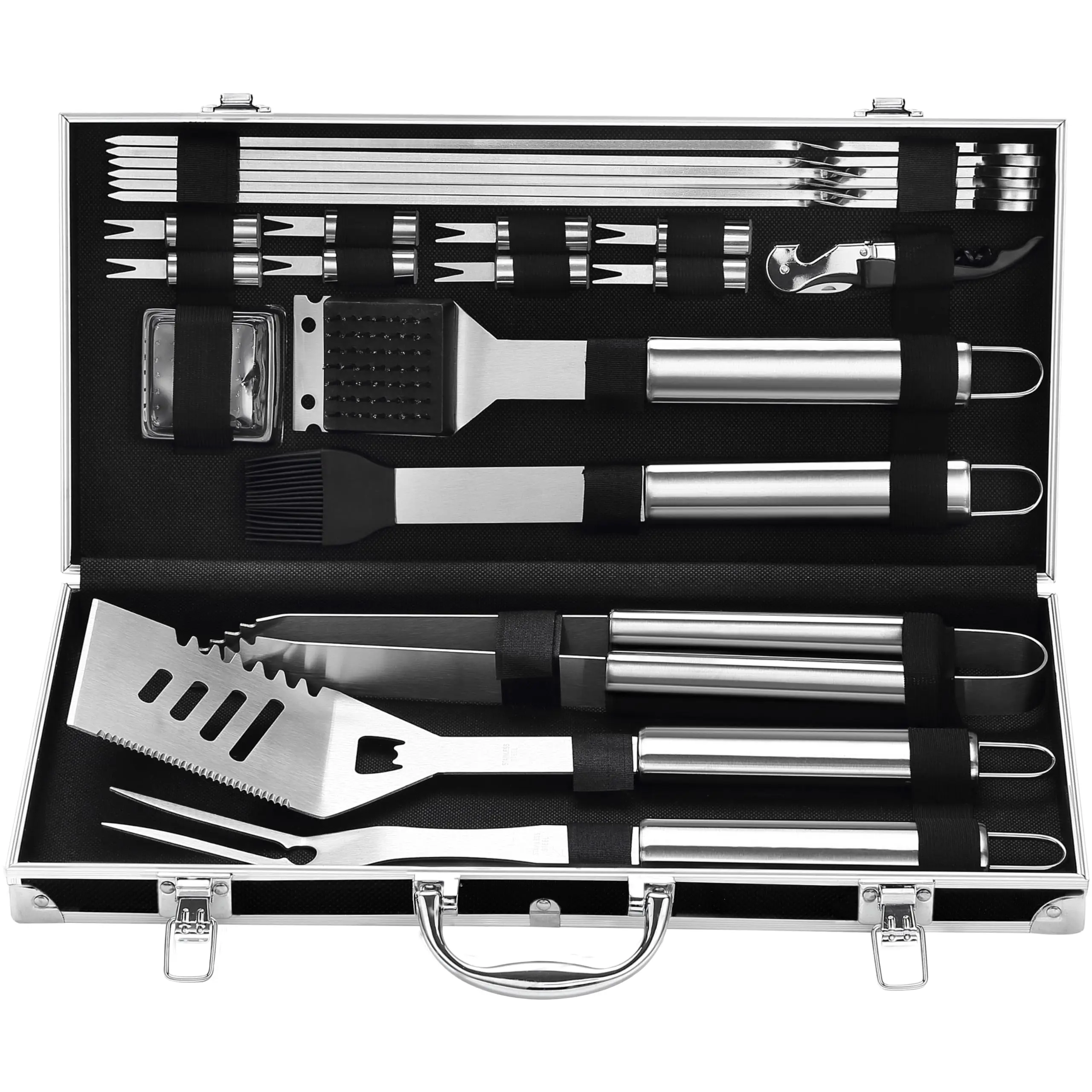 22PCS Stainless Steel BBQ Grill Tools Kit - Image 4